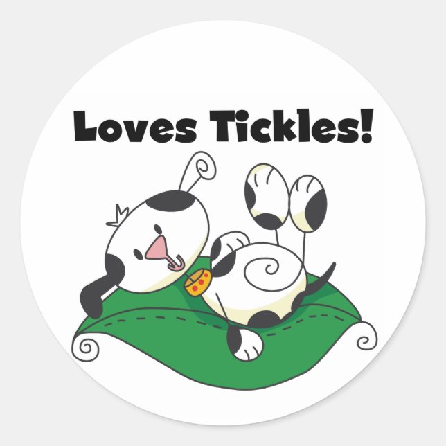 Sticker Rond T-shirts et cadeaux Loves Tickles (Devant)