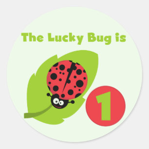 Sticker Rond T-shirts et cadeaux Lucky Bug 1er anniversaire