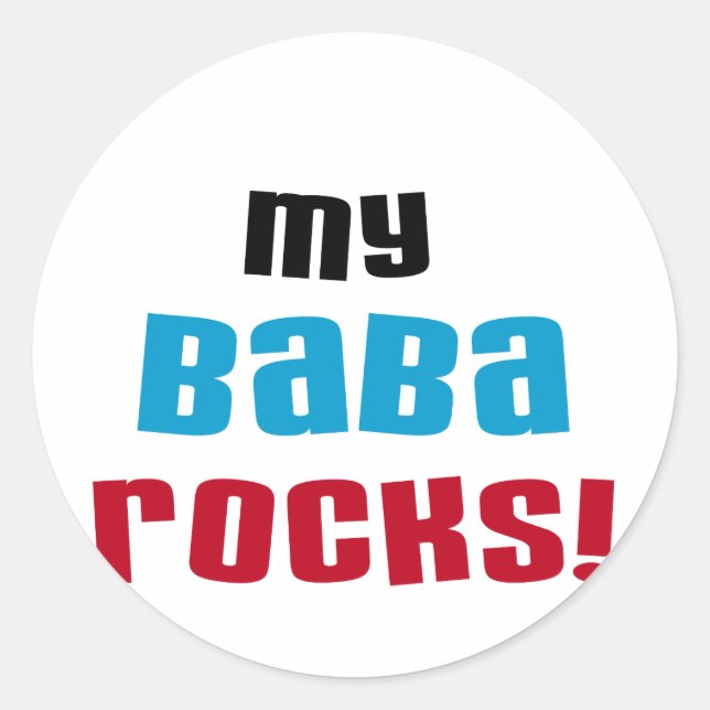 Sticker Rond T-shirts et cadeaux My Baba Rocks (Devant)