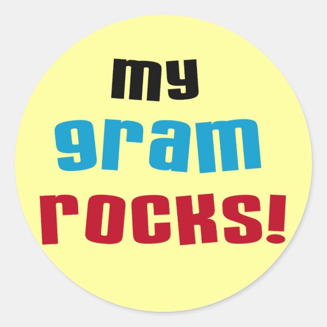 Sticker Rond T-shirts et cadeaux My Gram Rocks (Devant)