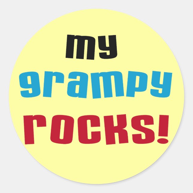 Sticker Rond T-shirts et cadeaux My Grampy Rocks (Devant)