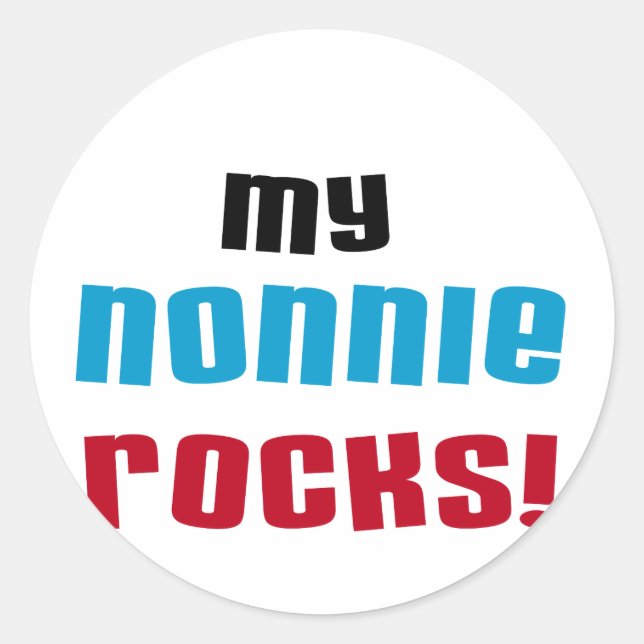 Sticker Rond T-shirts et cadeaux My Nonnie Rocks (Devant)