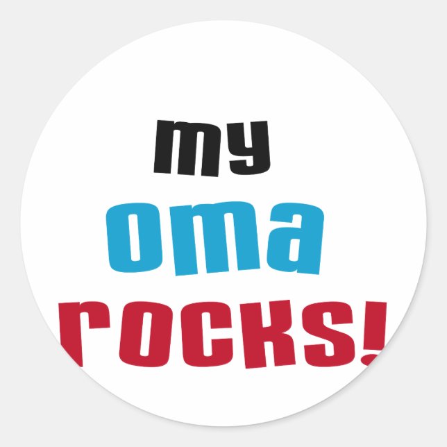 Sticker Rond T-shirts et cadeaux My Oma Rocks (Devant)