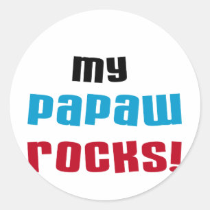 Sticker Rond T-shirts et cadeaux My Papaw Rocks
