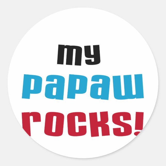 Sticker Rond T-shirts et cadeaux My Papaw Rocks (Devant)