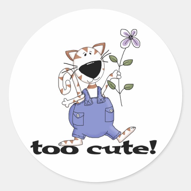 Sticker Rond T-shirts et cadeaux pour chaton trop mignons (Devant)
