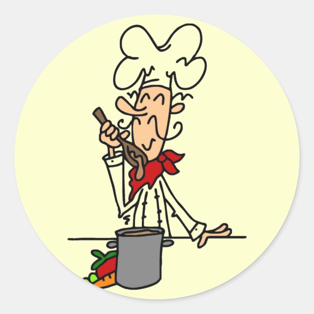 Sticker Rond T-shirts et cadeaux pour chef soupe (Devant)