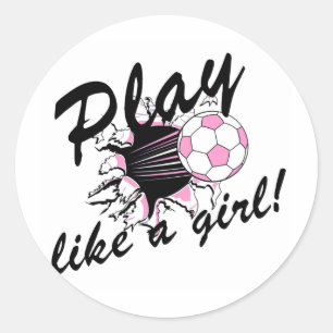 Sticker Rond T-shirts et cadeaux pour filles en football.