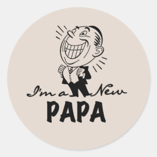 Sticker Rond T-shirts et cadeaux pour papa nouveau souriant