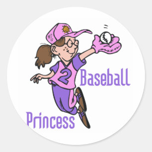 Sticker Rond T-shirts et cadeaux Princess de baseball