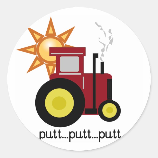 Sticker Rond T-shirts et cadeaux Red Farm Tractor (Devant)
