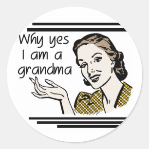 Sticker Rond T-shirts et cadeaux Retro Grandma