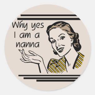 Sticker Rond T-shirts et cadeaux Retro Nanna
