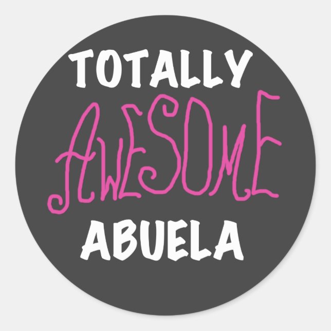 Sticker Rond T-shirts et cadeaux roses d'Abuela absolument géni (Devant)