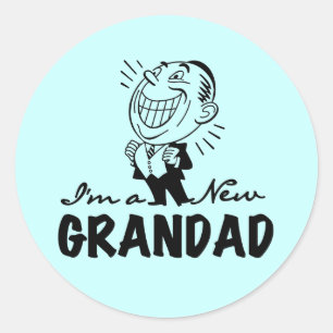 Sticker Rond T-shirts et cadeaux Smiling New Grand-père