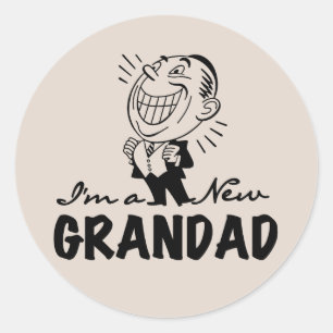 Sticker Rond T-shirts et cadeaux Smiling New Grand-père