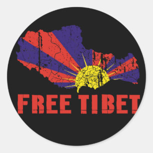 STICKER ROND T-SHIRTS ET VITESSE LIBRES DU THIBET