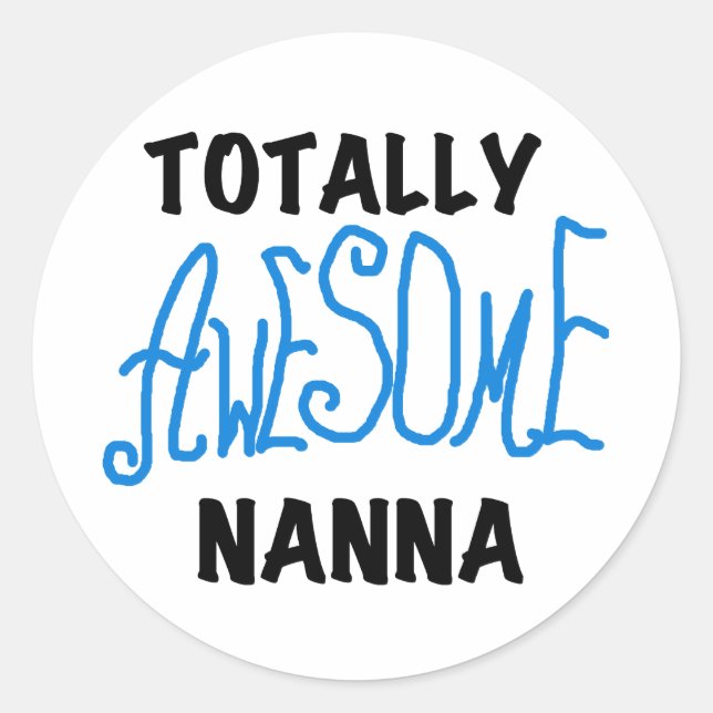 Sticker Rond T-shirts Nanna Blue et GIfts absolument géniaux (Devant)