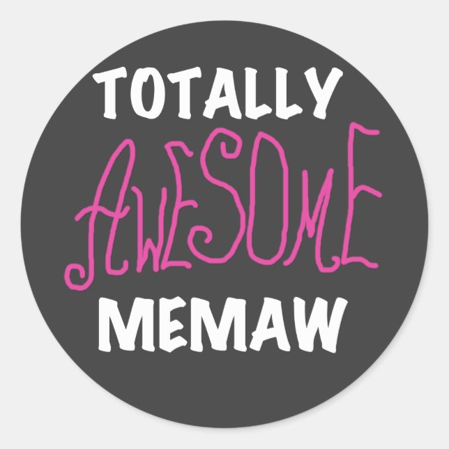 Sticker Rond T-shirts rose Memaw absolument géniaux (Devant)