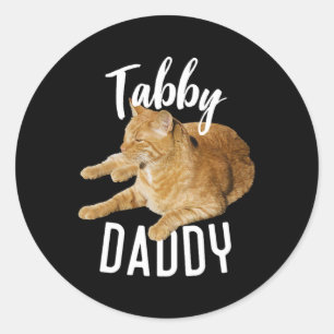 Sticker Rond Tabby Daddy Caty à Amoureux de les chats