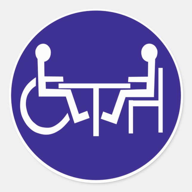 STICKER ROND TABLE AMIE PARAPLEGIA DÉSACTIVÉE (Devant)