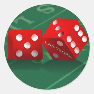 Sticker Rond Table de craps avec dés Las Vegas