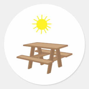 Sticker Rond Table de pique-nique