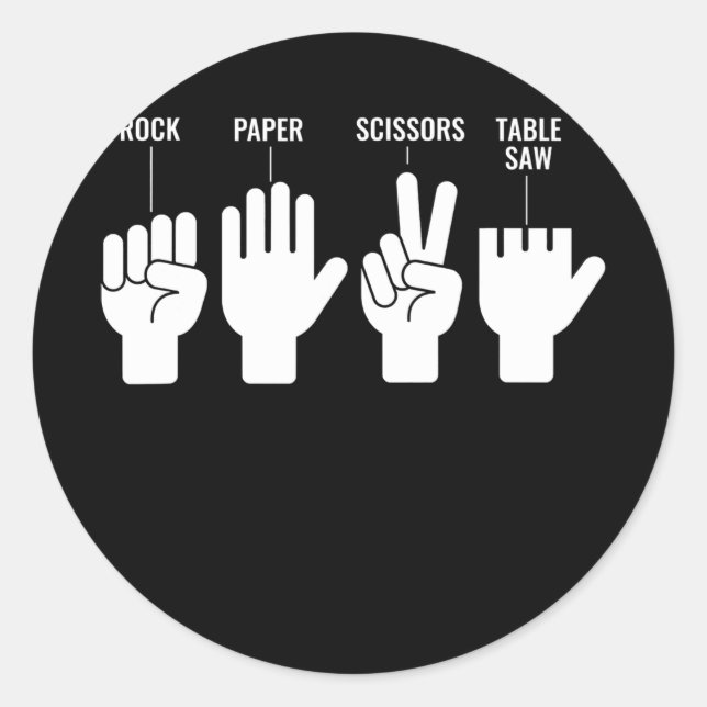 Sticker Rond Table Drôle Vis Woodworker Plaisanter Top No Finge (Devant)