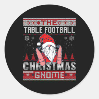 Sticker Rond Table Football Groupe de jumelage Noël Gnome laide