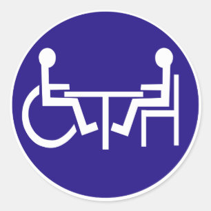 STICKER ROND TABLE HANDICAPÉE D'AMI DE PARAPLÉGIE