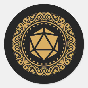 Sticker Rond Table victorienne D20 Dice RPG