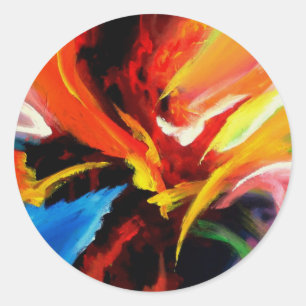 Sticker Rond Tableau Abstrait de Serdar Hizli