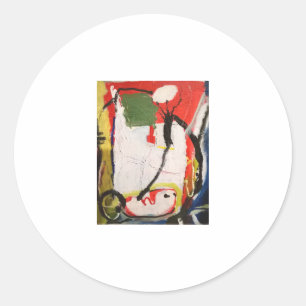 Sticker Rond Tableau abstrait Jeff Hankamer Artjunkhaus Art