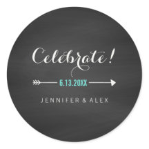 Tableau noir blanc Turquoise Chalkboard Celebrate 