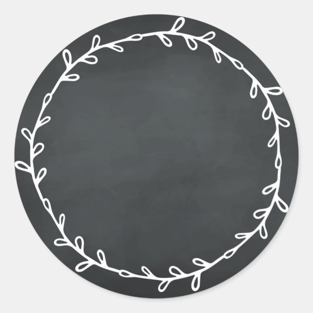 Sticker Rond Tableau noir écriture manuscrite rustique fait mai (Devant)