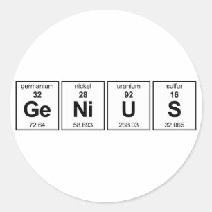Sticker Rond Tableau périodique GeNiUS
