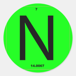 Sticker Rond Tableau périodique lettre N