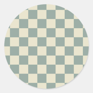 Sticker Rond Tableau vert et jaune pâle