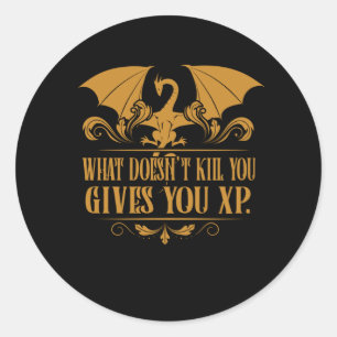 Sticker Rond Tabletop RPG Addict XP Dragon Dungeons