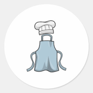 Sticker Rond tablier de cuisine et casquette de Cuisine