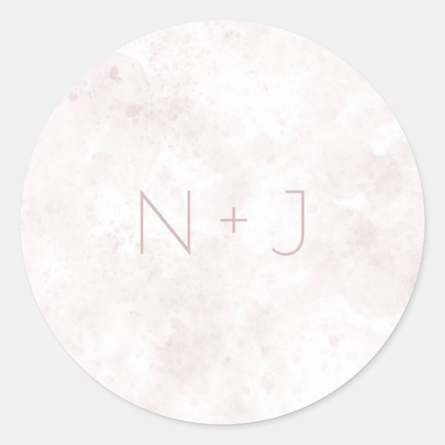 Sticker Rond Tache d'aquarelle rose blush mariage glamour moder (Devant)