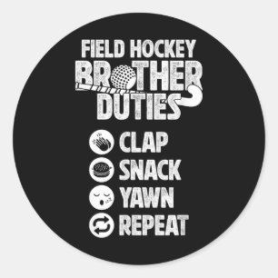 Sticker Rond Tâches de frère de hockey sur gazon Joueur de hock