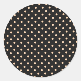 Sticker Rond Taches pêche abricot sur fond noir