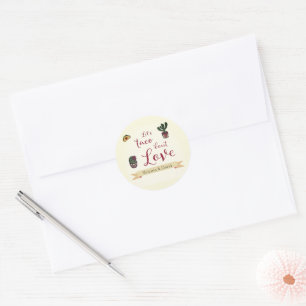 Sticker Rond Taco 'À propos d'amour Fiesta Fête des mariées à t