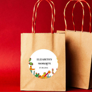 Sticker Rond Taco à propos d'amour Final Fiesta Week-end d'ente