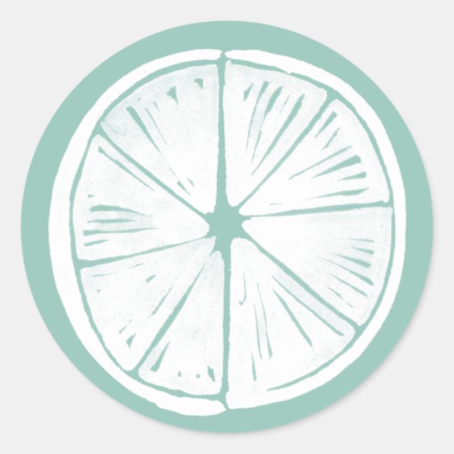 Sticker Rond Taco à propos d'amour | Motif Turquoise à la chaux (Devant)
