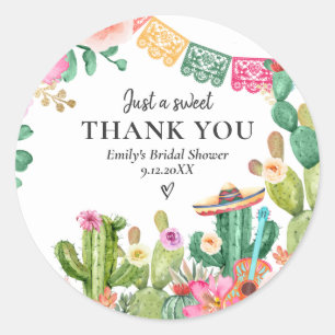 Sticker Rond Taco 'Bout Love Fiesta Couples Douche Cactus