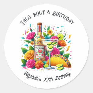 Sticker Rond « Taco ’Bout un Anniversaire » Fiesta