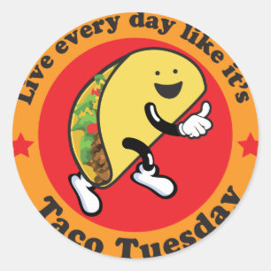 Sticker Rond Taco mardi chaque jour