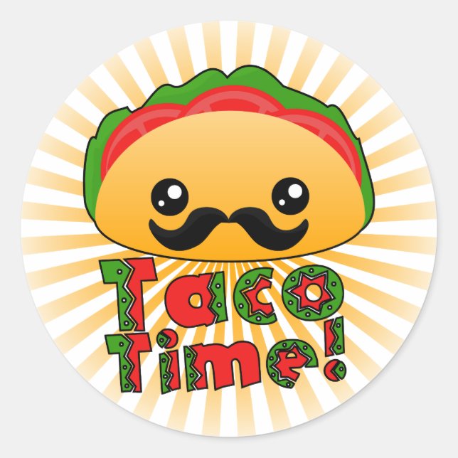 Sticker Rond Taco Time (Devant)